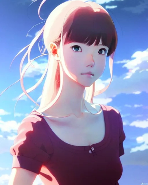 Image similar to beautiful! portrait of the popular girl, by katsuhiro otomo, yoshitaka amano, nico tanigawa, artgerm, greg rutkowski makoto shinkai takashi takeuchi studio ghibli, akihiko yoshida rendered with intense 3 d effect.