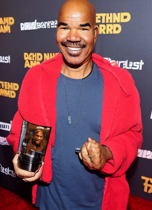 Image similar to david alan grier holding his favorite lamp and towel combo on the red carpet