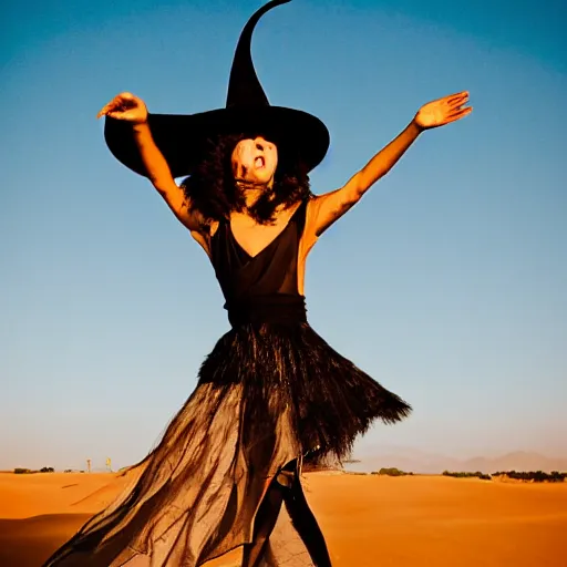 Prompt: witch dance in desert