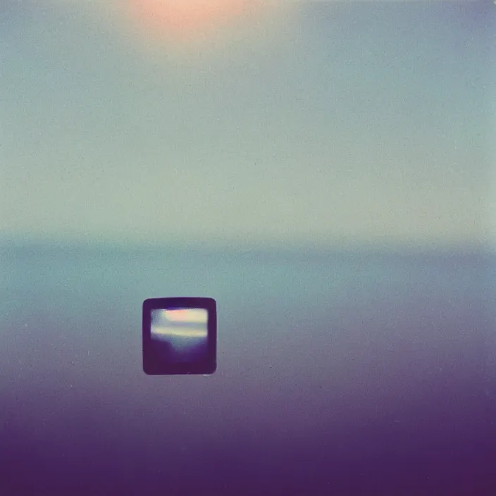 Image similar to a polaroid photograph of a deep ocean ribbon jelly, shallow depth of field
