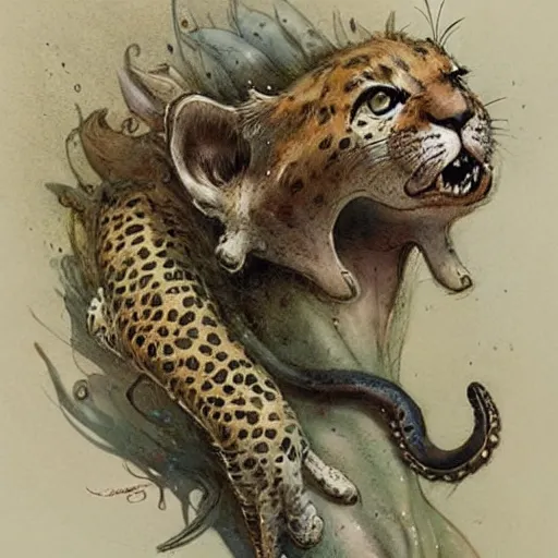 Prompt: ( ( ( ( ( 🐆🐙🥑. muted colors. ) ) ) ) ) by jean - baptiste monge!!!!!!!!!!!!!!!!!!!!!!!!!!!