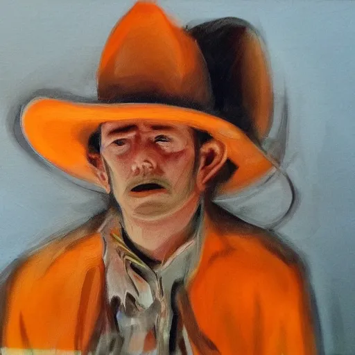 Image similar to Cowboy orange realistic portrait