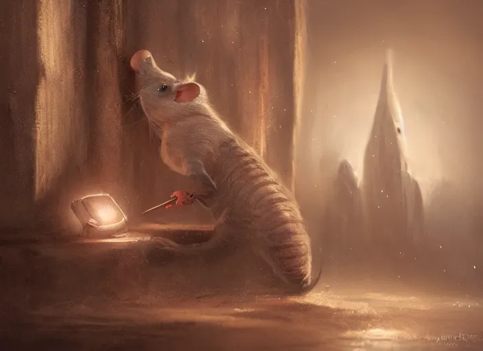 Image similar to ashigaru mouse, hard focus, art station, by jessica rossier and hr giger, cinematic