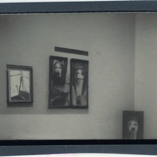 Prompt: a polaroid photo of an unsettling scene