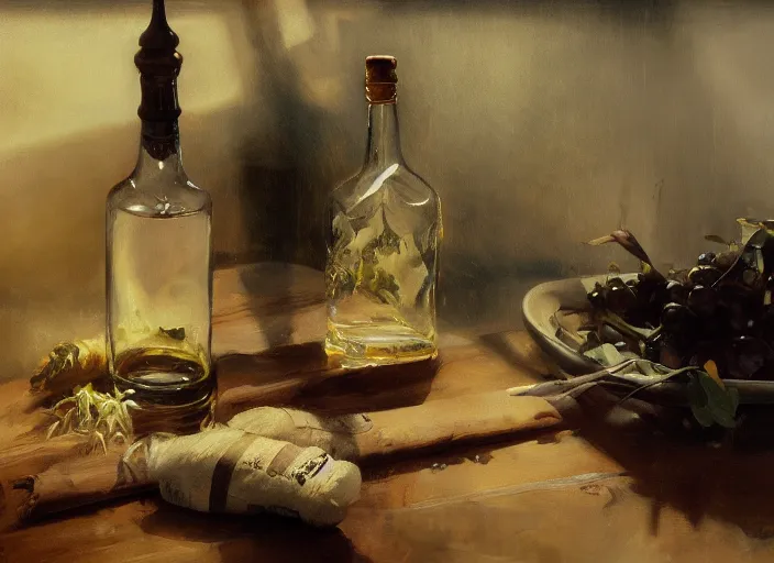 Prompt: oil painting of barley grains, plants and whiskey bottle, art by anders zorn, wonderful masterpiece by greg rutkowski, beautiful cinematic light, american romanticism by greg manchess, creation by tyler edlin