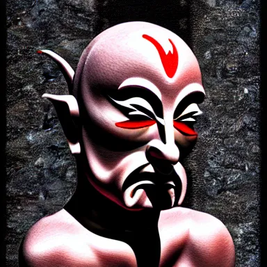 Image similar to zportre of an adhd psychonautistic trader in shape of zen devil, digital painting, highly detailed