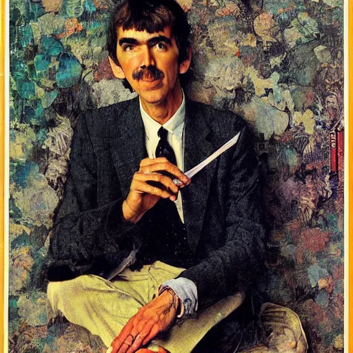 Prompt: portrait of George Harrison (1965), by Norman Rockwell