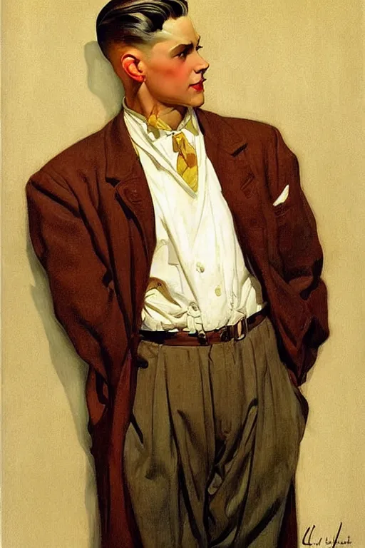 Image similar to attractive male, character design, painting by j. c. leyendecker