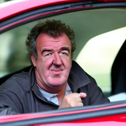 Prompt: Jeremy Clarkson pressing car honk.