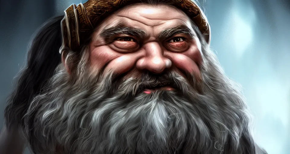 Prompt: highly detailed portrait of a dwarf with a white beard, warcaft, lord of the ring, 4 k, art, game art