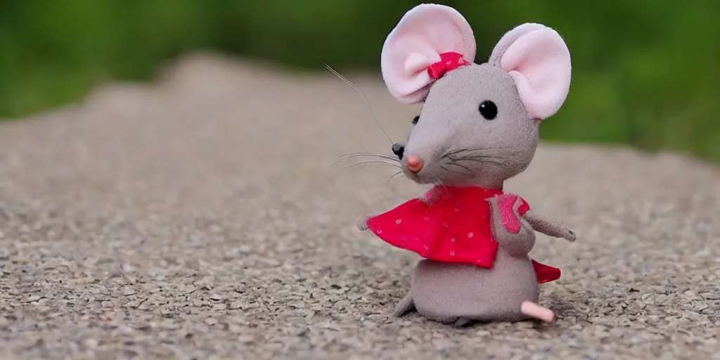 Image similar to the cutest little mouse is happy to wear a new dress