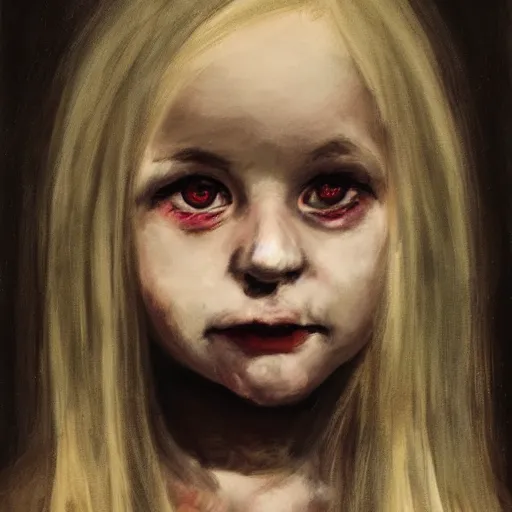 Prompt: portrait of a creepy girl