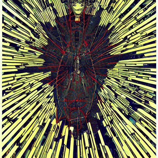 Image similar to shintaro kago yoji shinkawa and victo ngai cellular human body apophasis glorious energy of the sun cybernetic organism of pure energy and light synthetic emotional symposium of death