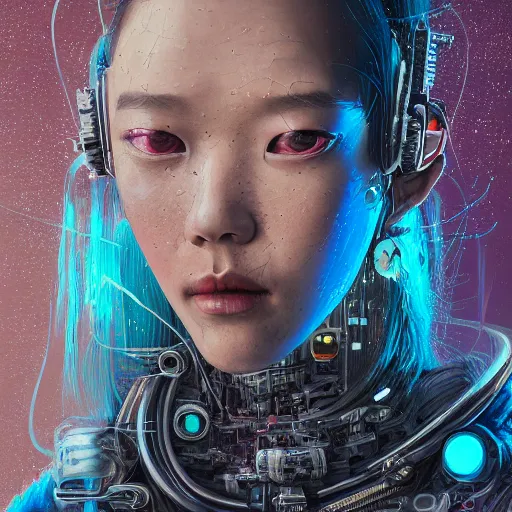 Image similar to hyperrealistic portrait of a woman monster astronaut, full body portrait, well lit, intricate abstract. cyberpunk, intricate artwork, by Tooth Wu, wlop, beeple. in the style of Jin Kagetsu, James Jean and wlop, highly detailed, sharp focus, intricate concept art, digital painting, ambient lighting, 4k, artstation