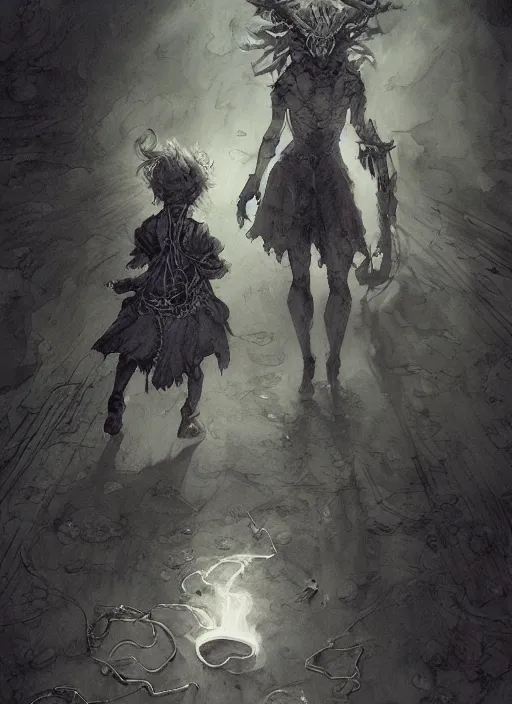 Prompt: portrait, A demon being led around on a leash by a toddler, tea party, watercolor, dramatic lighting, cinematic, establishing shot, extremely high detail, foto realistic, cinematic lighting, pen and ink, intricate line drawings, by Yoshitaka Amano, Ruan Jia, Kentaro Miura, Artgerm, post processed, concept art, artstation, matte painting, style by eddie mendoza, raphael lacoste, alex ross