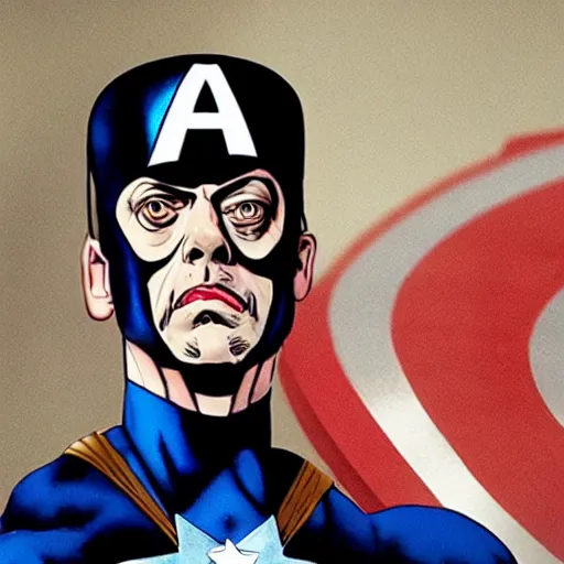 Image similar to steve buscemi as captain america