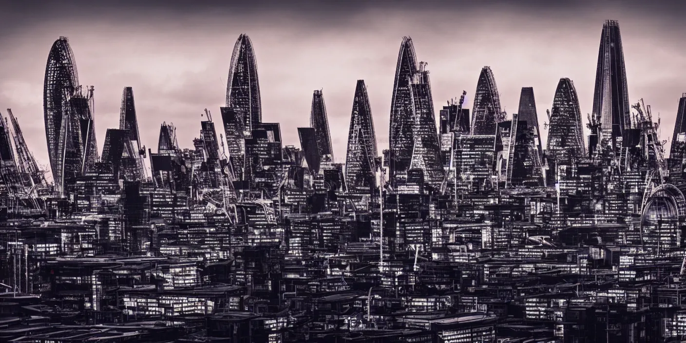 Image similar to london city skyline cyberpunk