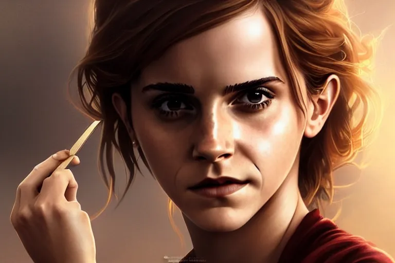 Prompt: emma watson on a printed menu, hyper detailed, digital art, artstation, cinematic lighting, studio quality, smooth render, by artgerm, greg rutkowski, boris vallejo