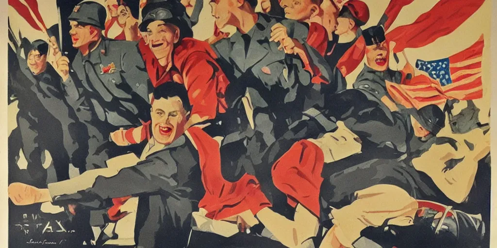 Prompt: diversity, equity, and inclusion program in style of WW2 propaganda, poster art, war, realistic, propaganda