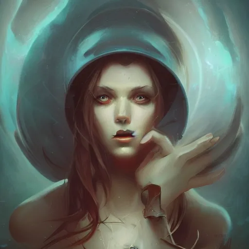 Image similar to photo of young woman by peter mohrbacher