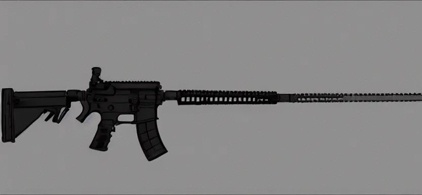 Image similar to technical sketch of an AR-15