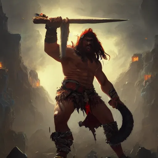 Image similar to barbarian, 8 k, trending on artstation by tooth wu and greg rutkowski