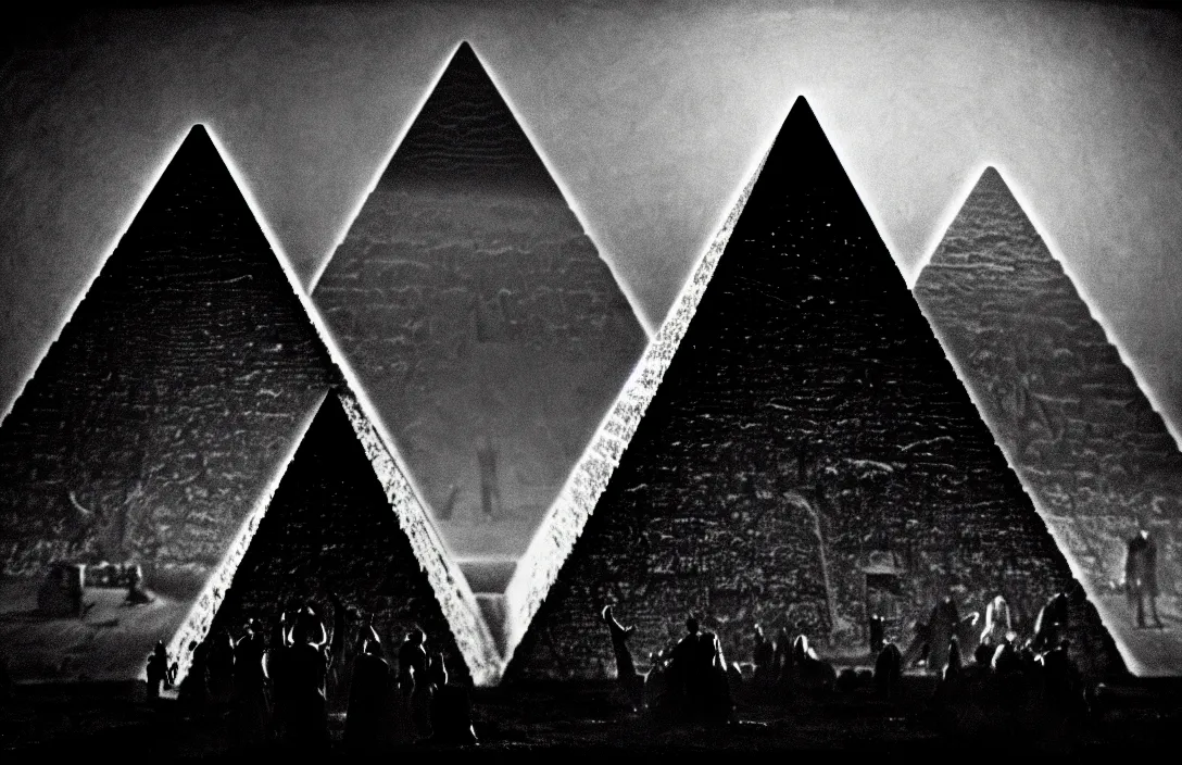 Image similar to excommunication the pyramid of figures is drawn together biblically accurate intact flawless ambrotype from 4 k criterion collection remastered cinematography gory horror film, ominous lighting, evil theme wow photo realistic postprocessing meditational visions directed by kurosawa