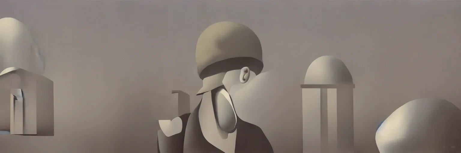 Image similar to silver ware painting magritte