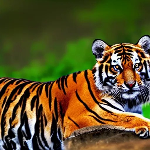 Prompt: wild tiger cat nature photography hd