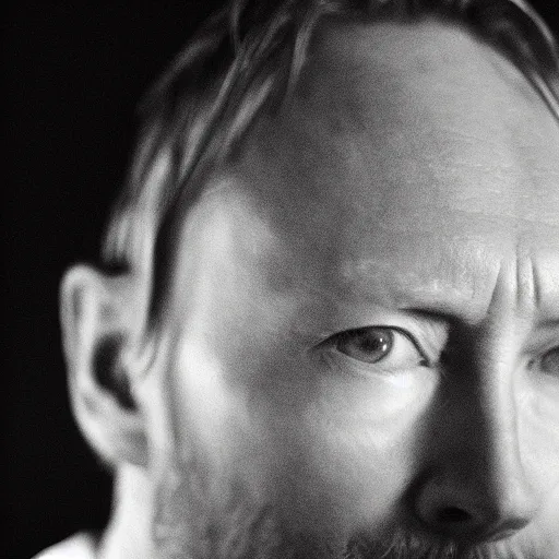 Prompt: Thom Yorke lost singer songwriter, Radiohead frontman, ultrafine detail, chiaroscuro, associated press photo