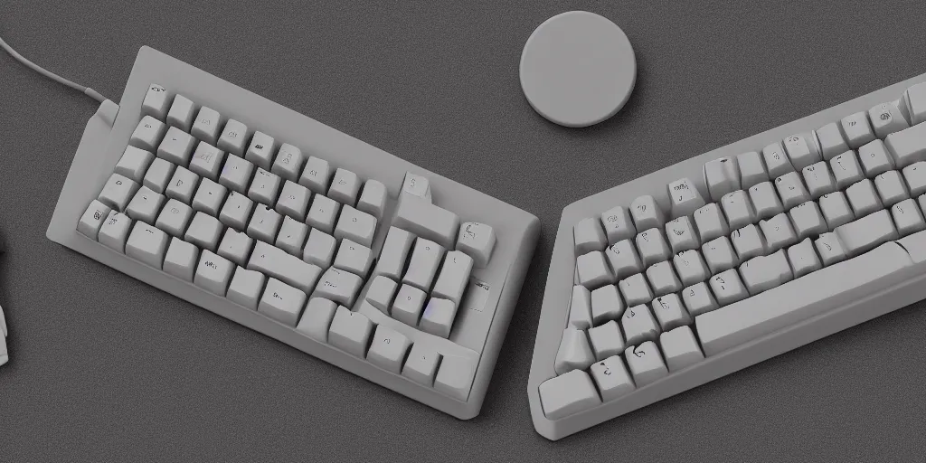 Image similar to a mechanical keyboard inspired by brutalist architecture, made of concrete, detailed product photo, amazon website