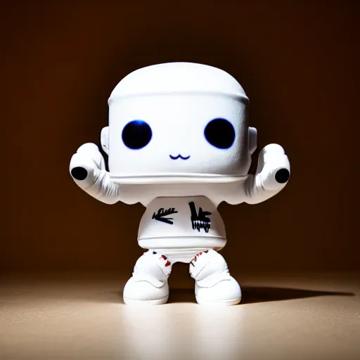 Image similar to an all white art vinyl figure, in the style of kidrobot, sket - one x iamretro, kenny wong x pop mart, space molly, frank kozik, guggimon, studio lighting, subsurface diffusion, 8 k