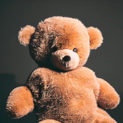 Prompt: ( ( ( ( the face of kanye west ) ) ) ) wearing teddy bear costume at 4 2 years old, portrait by julia cameron, chiaroscuro lighting, shallow depth of field, 8 0 mm, f 1. 8