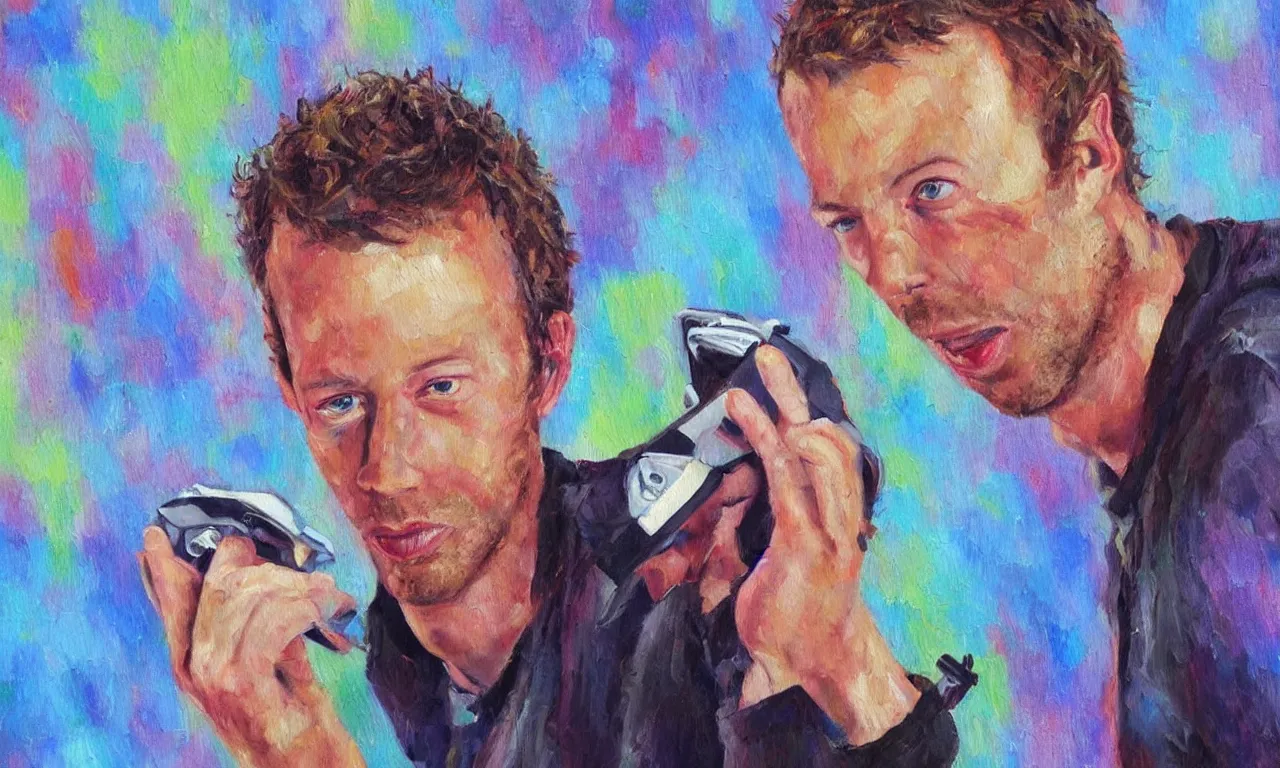 Image similar to chris martin is a stapler, beautiful oil painting