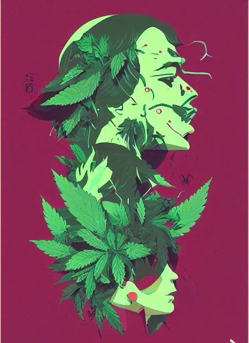 Image similar to profile picture by sachin teng x enjoi, marijuana, organic painting, asymmetrical, green, marijuana smoke, matte paint, hard edges, energetic