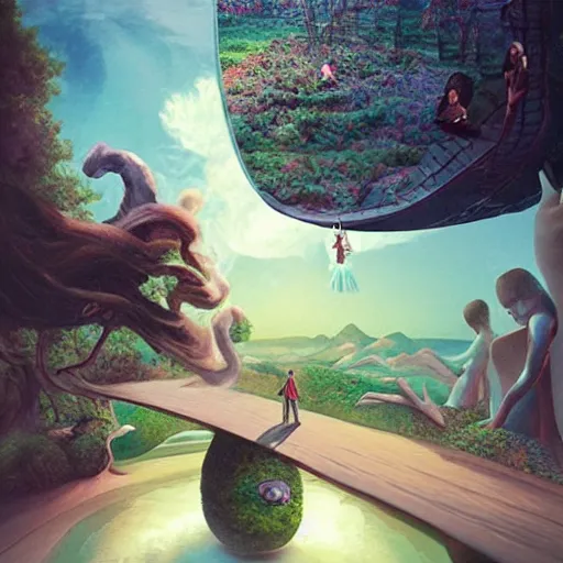 Image similar to ridiculous surreal impossible Fantasy artwork