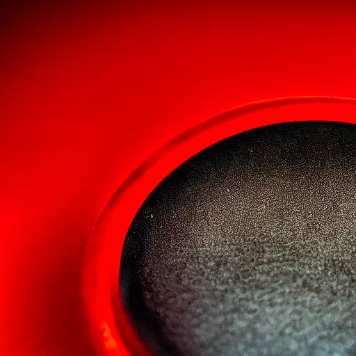 Image similar to closeup studio photograph of a red blood cell, dramatic lighting, edited in photoshop