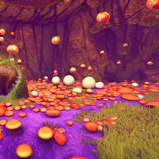 Prompt: unreal engine 5, a game about fly agaric man, psychedelic