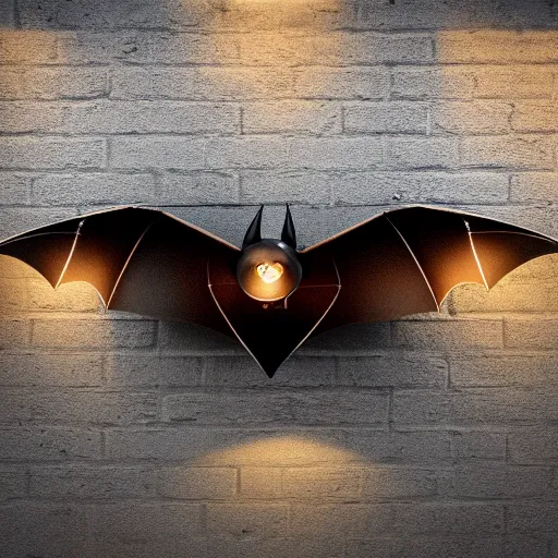 Prompt: a bat under a street lamp, realistic, award winning, detailed, 8k, HD, hyper realistic, octane render, cycles render