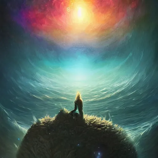 Image similar to highly detailed, a mind forever voyaging, fantasy, sea, cosmos, eternity, anato finnstark