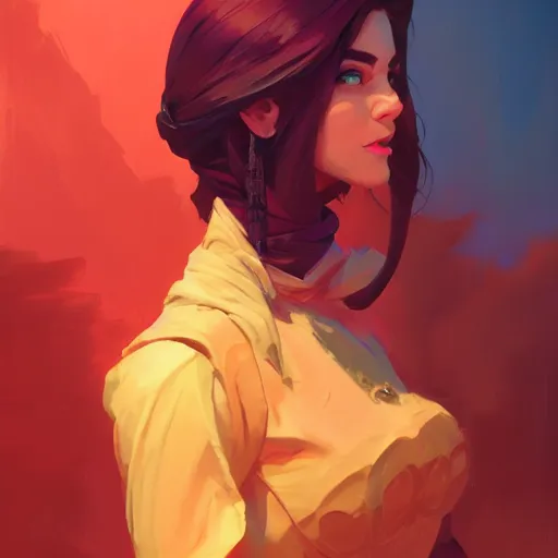 Image similar to female portrait, maya ali mage, gloomhaven, dynamic lighting, gaudy colors, octane render aesthetic, matte painting concept art, official fanart behance hd artstation by jesper ejsing, by rhads and makoto shinkai and lois van baarle and ilya kuvshinov and rossdraws