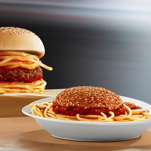 Prompt: mcdonalds spaghetti burger