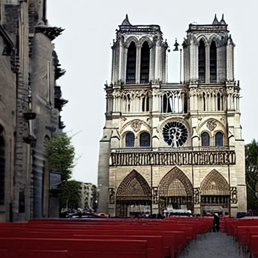 Image similar to photo of Notre Dame Cathedral as a Pizza Hut