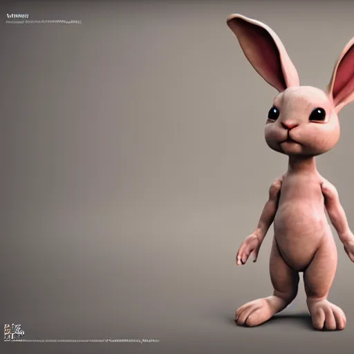 Prompt: an 8 k hi - res render of alien baby bunny rabbit, 3 d daz studio