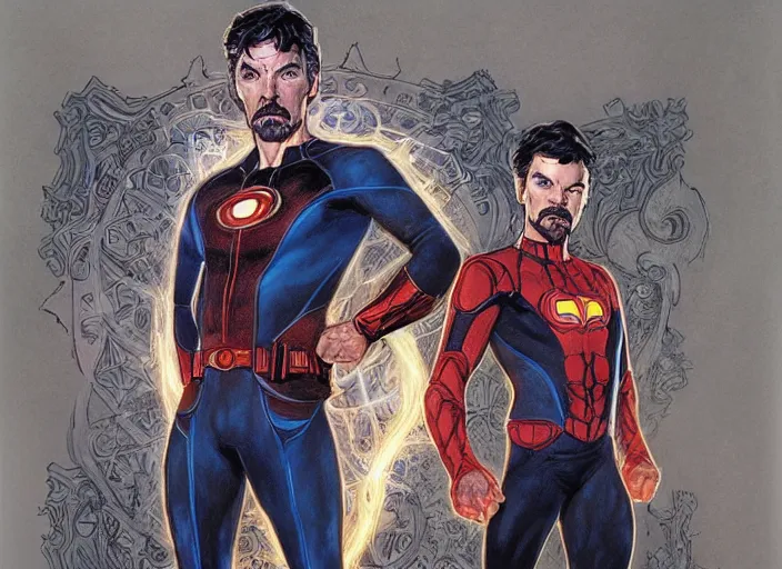 Image similar to a highly detailed superhero portrait of stephen strange, james gurney, james jean