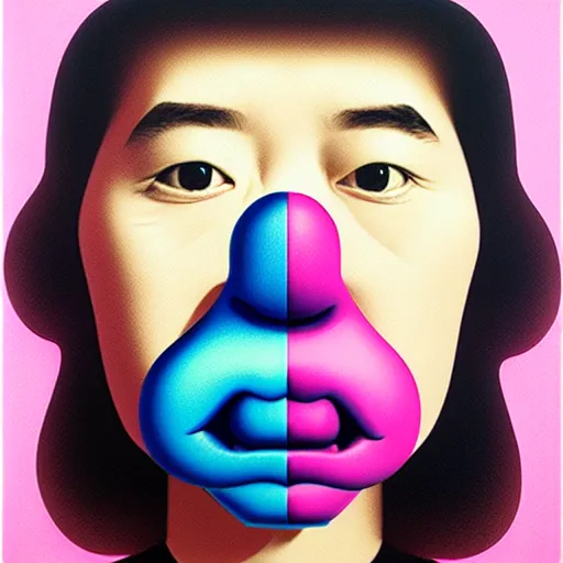 Prompt: lips plastic straw by shusei nagaoka, kaws, david rudnick, airbrush on canvas, pastell colours, cell shaded, highly detailed, intricate background, complex 3 d render, masterpiece