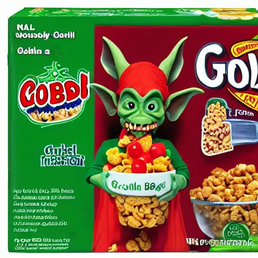 Prompt: goblin cereal box