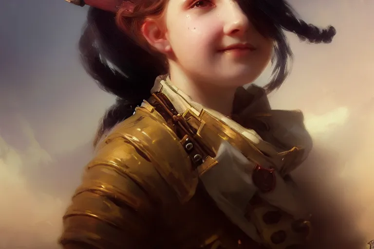 Prompt: Steampunk girl, portrait, smiling, painting by Ivan Aivazovsky and Greg Rutkowski, artstation, fantasy, intricate, beautiful, cinematic, octane render, arnold render, 8k, hyper realism, detailed, sharp focus, 4k uhd, masterpiece, award winning