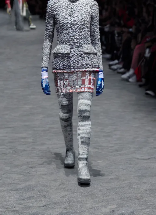 Image similar to hyperrealistic and heavy detailed moncler runway show of buildings, leica sl 2 5 0 mm, vivid color, high quality, high textured, real life