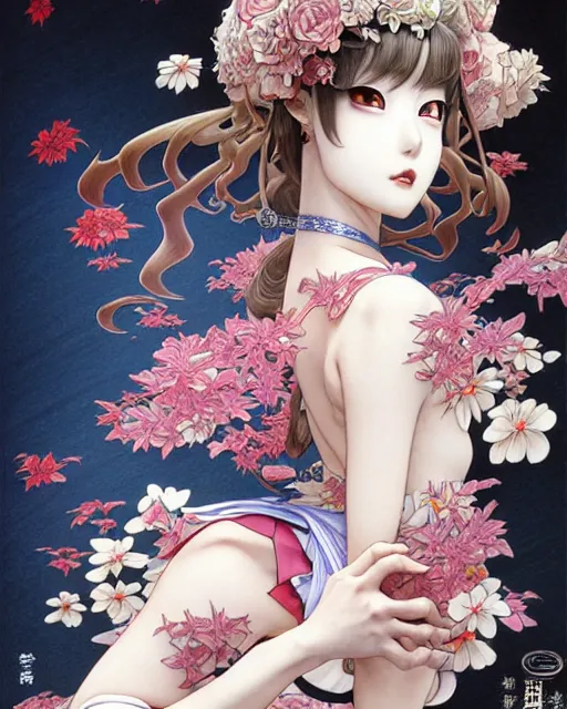 Image similar to ' demented yoshika miyako ', beautiful shadowing, 3 d shadowing, reflective surfaces, illustrated completely, 8 k beautifully detailed pencil illustration, extremely hyper - detailed pencil illustration, intricate, epic composition, masterpiece, bold complimentary colors. stunning masterfully illustrated by artgerm, range murata, alphonse mucha, katsuhiro otomo.